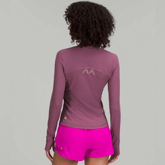 Lulullemon Ventilated Mesh Back Running Long Sleeve Shirt NWT Vintage Plum - Picture 2 of 6
